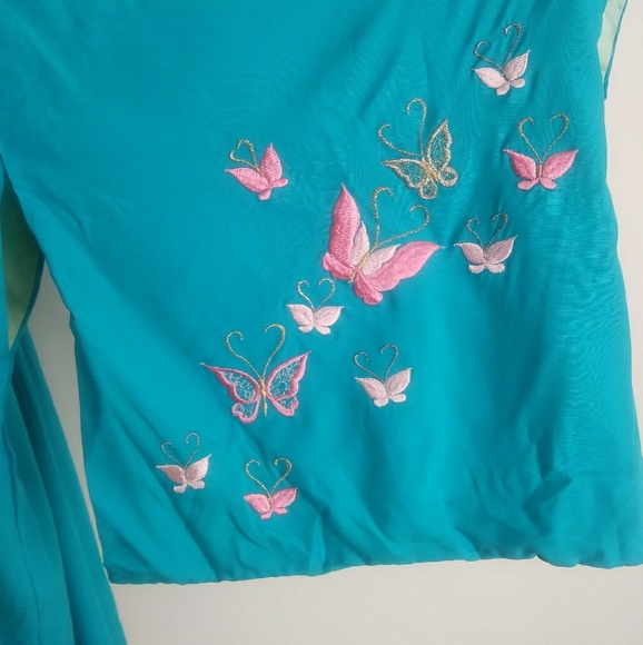 SOLD🎀 VTG 50s embroidered butterfly kimono robe - Picture 7 of 8